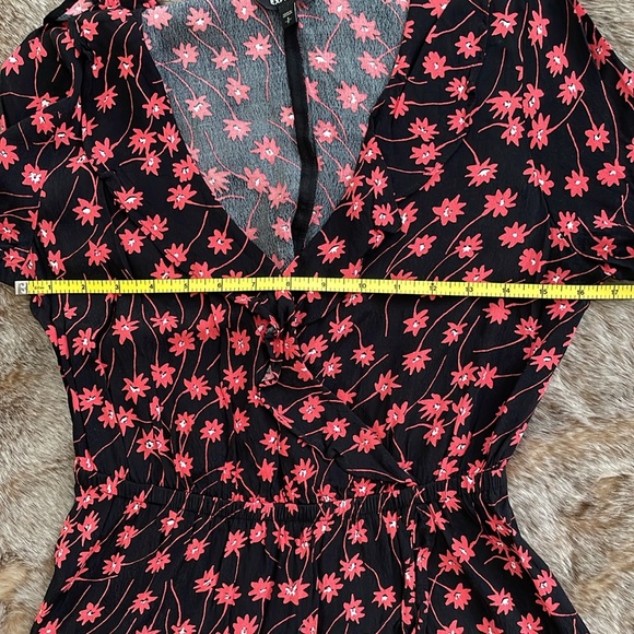 Express Floral Print Long Sleeve Ruffle Accent Mini Dress Size Small - Picture 6 of 10